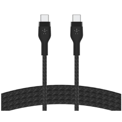 BELKIN 240W USB-C TO USB-C CABLE - 480 MBPS - NYLON, BRAIDED - M/M - 2M/6.6FT - BLACK