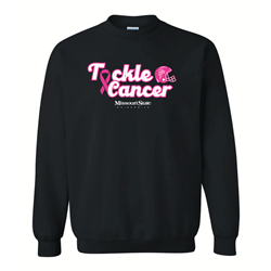 Original Bear Wear Tackle Cancer Mo State Helmet Missouri Stater University Black Crew Neck