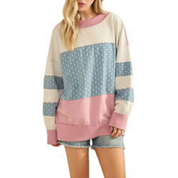 Retro Patchwork Terry Sweatshirt