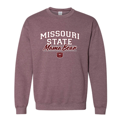 Original BearWear Missouri State Mama Bear Bear Head Ladies Maroon Crewneck