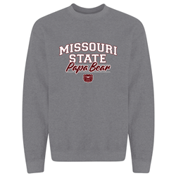 Original BearWear Missouri State Papa Bear Bear Head Gray Crewneck