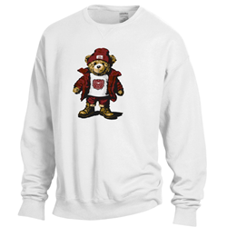 Comfort Wash Mo State Winter Bear White Crewneck