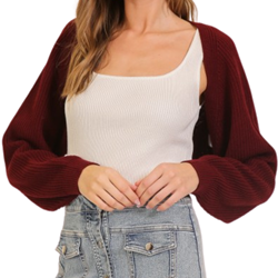 Cropped Knit Shrug Cardigan