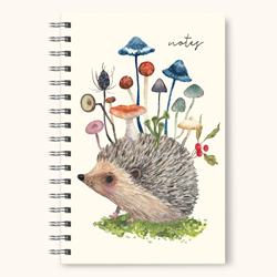 Studio Oh! Hedgehog with Mushrooms Spiral Notebook