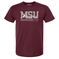 CI Sport MSU Bears Missouri State University Bear Head Maroon Tee