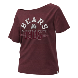 Champion Bears Mo State Maroon and White Athl 1905 Dept Ladies Maroon Off-The-Shoulder Top