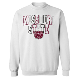 CI Sport Missouri State  Bear Head White Ladies Crewneck