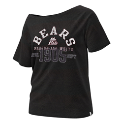 Champion Bears Mo State Maroon and White Athl 1905 Dept Ladies Black Off-The-Shoulder Top