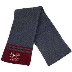Logofit Bear Head Gray & Maroon Scarf