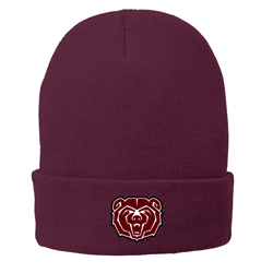 Logofit Bear Head Maroon Fleece Lined Beanie