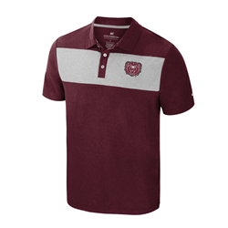 Colosseum Bear Head Men's Maroon Polo