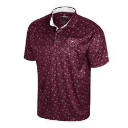 Colosseum Bear Head Football Men's Maroon Polo