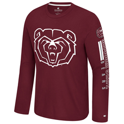 Colosseum Bear Head Missouri State Bears Men's Maroon Long Sleeve