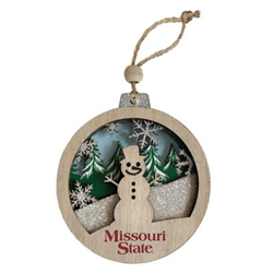 Spirit Products Wooden Snowman Missouri State Tree Ornament