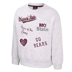 Colosseum Missouri State Pride Youth Girls Gray Crewneck
