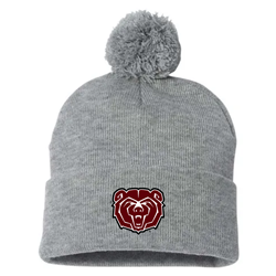 Logofit Bear Head Gray Satin Lined Beanie