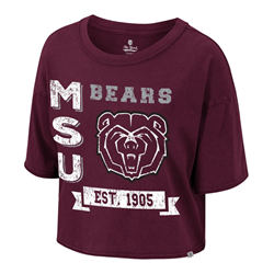 Colosseum MSU Bears Bear Head Est. 1905 Ladies Maroon Tee