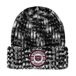 Colosseum Missouri State Patch Black and White Folded Beanie