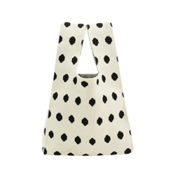Polka Dot Knit Mini Tote Bag
