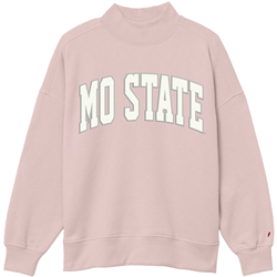 League Mo State Pink Mock Neck Crew