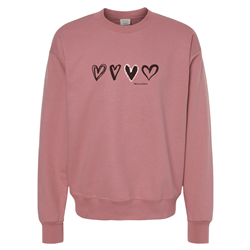 Original BearWear Hearts Missouri State Pink Crewneck