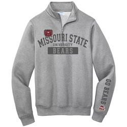 Original BearWear Bear Head Missouri State University Bears Gray Quarter Zip