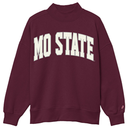 League Mo State Ladies Maroon Mock Neck Crewneck