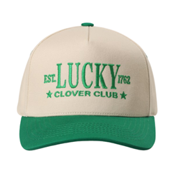 Lucky Clover Club Embroidery Two-tone Trucker Hat