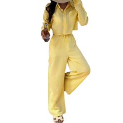 Relaxed Beach Style Top and Pants Set