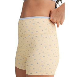Floral Double Layered Yellow Biker Shorts