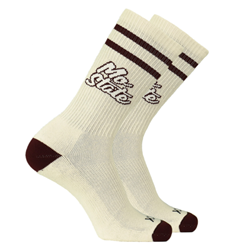 TCK Mo State Cream and Maroon Vintage Tube Socks