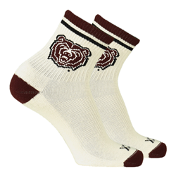 TCK Bear Head Cream Vintage Tube Socks
