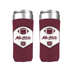 Jardine Football Mo State Bear Head Maroon Slim Can Cooler