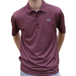 Columbia Bear Head Men's Maroon Diamond Polo