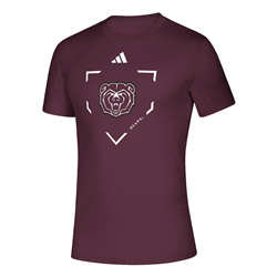 Adidas Baseball Plate Bear Head Maroon Tee