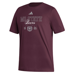 Adidas Mo State Bears Established In 1905 Bear head Ladies Maroon Tee