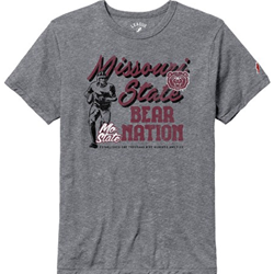League Missouri State Bear Nation Football Retro Ladies Gray Tee