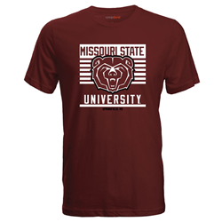 Camp David Missouri State Bear Head University Springfield Mo Maroon Tee
