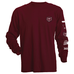 Camp David Bear Head Logo Stamp Sleeve Men's Maroon Long Sleeve By Julia Gash