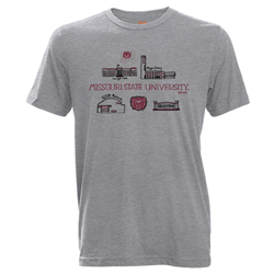 Camp David Missouri State University Building Logos Gray Tee by Julia Gash