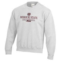 Gear Bear Head Missouri State University Mom Ash Crewneck