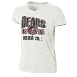 Champion Bears Bear Head 19 05 Missouri State Ladies Cream Short Sleeve Tee