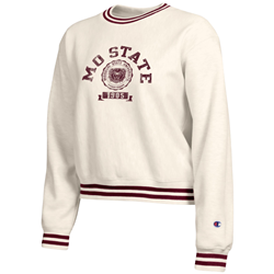 Champion Mo State Missouri State University Seal 1905 Ladies Cream Crewneck
