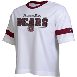 Champion Missouri State Bears Bear Head Ladies White Ringer Tee