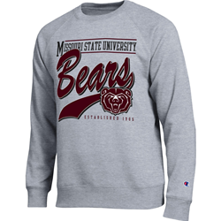 Champion Missouri State University Bears Bear Head Established 1905 Gray Crewneck