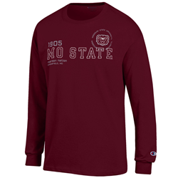 Champion Missouri State University Bear Head 1905 Mo State Maroon Nation Springfield, MO Maroon Long Sleeve