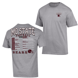 Champion Mo State Football 2026 Schedule Gray Tee
