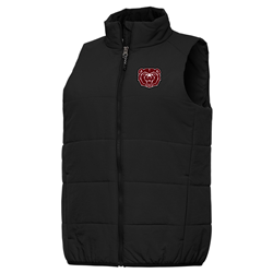 Antigua Embroidered Bear Head Ladies Black Puffer Vest