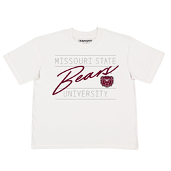 CI Sport Missouri State Bears University Ladies Cream Boxy Tee