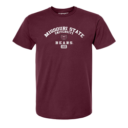 CI Sport Missouri State University Bear Head Bears 1905 Maroon Tee